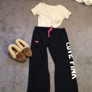 PINK sweat pants - black
